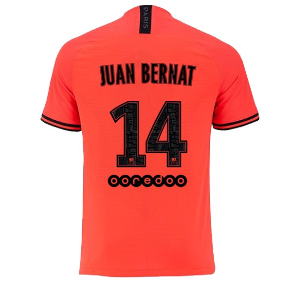 JORDAN Trikot Paris Saint Germain NO.14 Juan Bernat Auswarts 2019-20 Orange Fussballtrikots Günstig